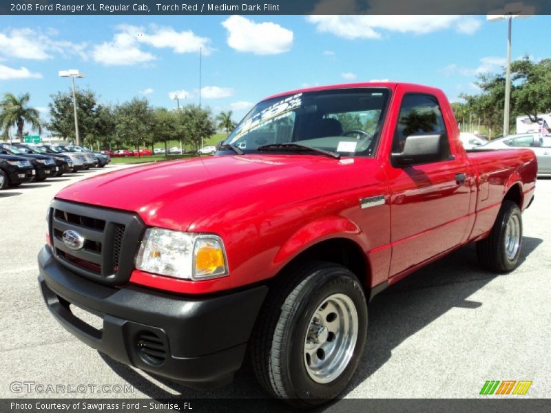 Torch Red / Medium Dark Flint 2008 Ford Ranger XL Regular Cab