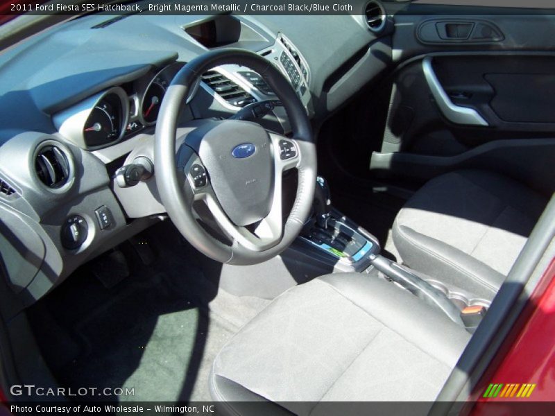 Bright Magenta Metallic / Charcoal Black/Blue Cloth 2011 Ford Fiesta SES Hatchback