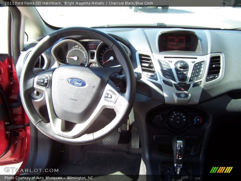 Bright Magenta Metallic / Charcoal Black/Blue Cloth 2011 Ford Fiesta SES Hatchback