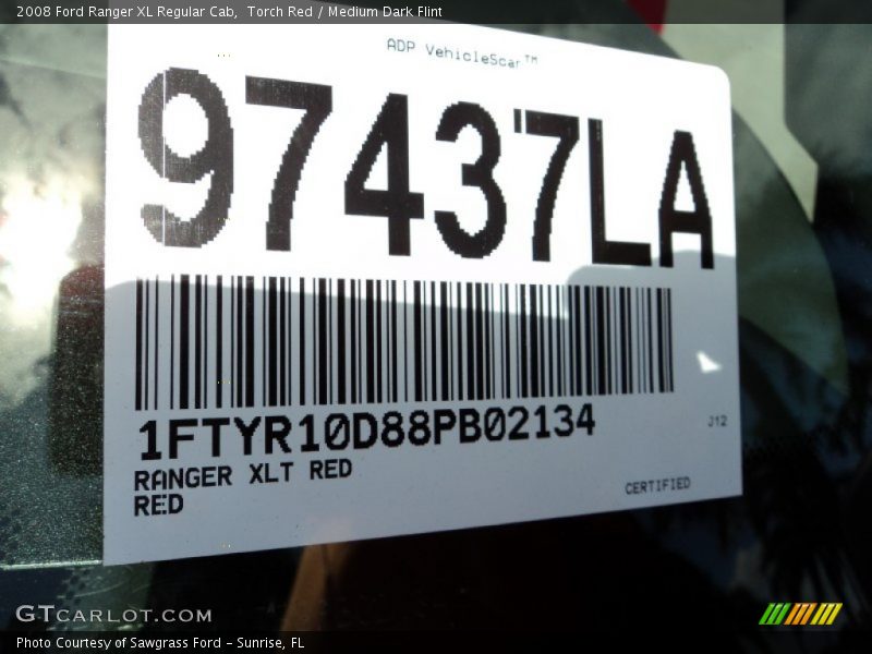 Torch Red / Medium Dark Flint 2008 Ford Ranger XL Regular Cab