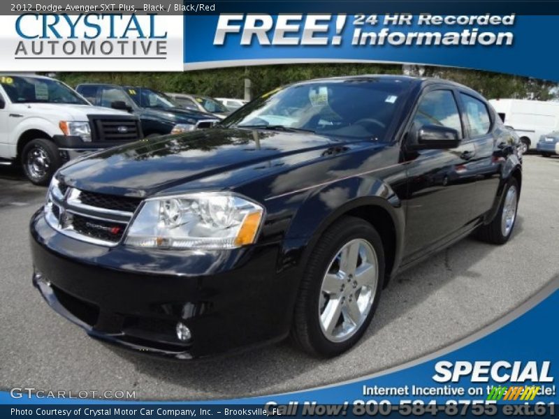 Black / Black/Red 2012 Dodge Avenger SXT Plus