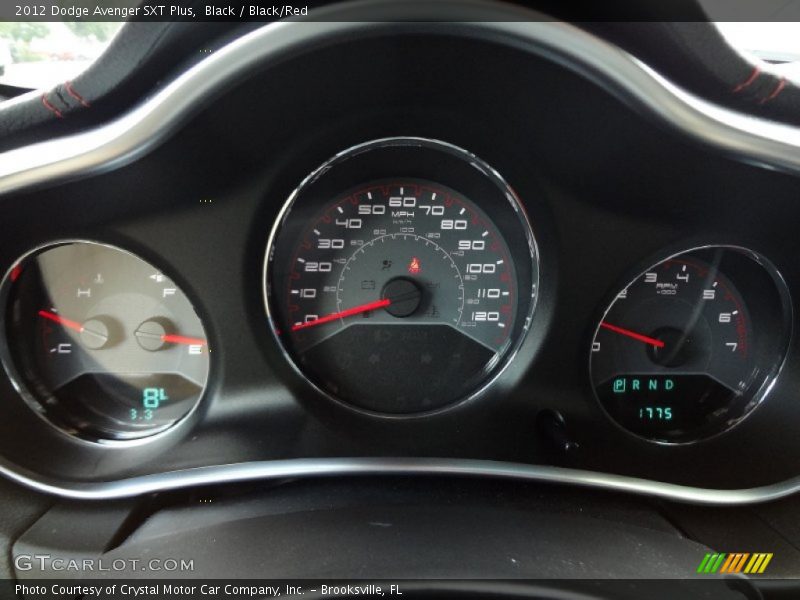 Black / Black/Red 2012 Dodge Avenger SXT Plus
