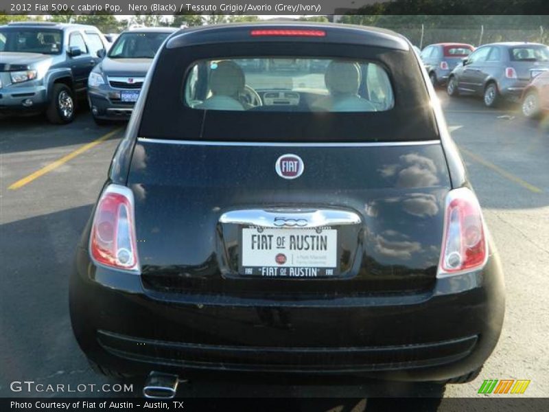 Nero (Black) / Tessuto Grigio/Avorio (Grey/Ivory) 2012 Fiat 500 c cabrio Pop