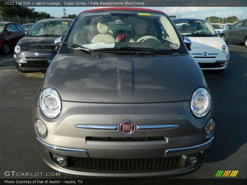 Grigio (Grey) / Pelle Rossa/Avorio (Red/Ivory) 2012 Fiat 500 c cabrio Lounge