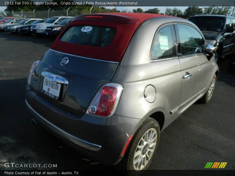 Grigio (Grey) / Pelle Rossa/Avorio (Red/Ivory) 2012 Fiat 500 c cabrio Lounge