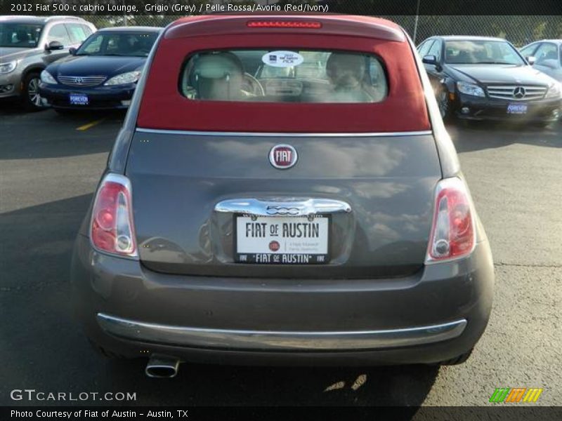 Grigio (Grey) / Pelle Rossa/Avorio (Red/Ivory) 2012 Fiat 500 c cabrio Lounge