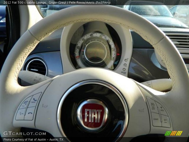 Grigio (Grey) / Pelle Rossa/Avorio (Red/Ivory) 2012 Fiat 500 c cabrio Lounge