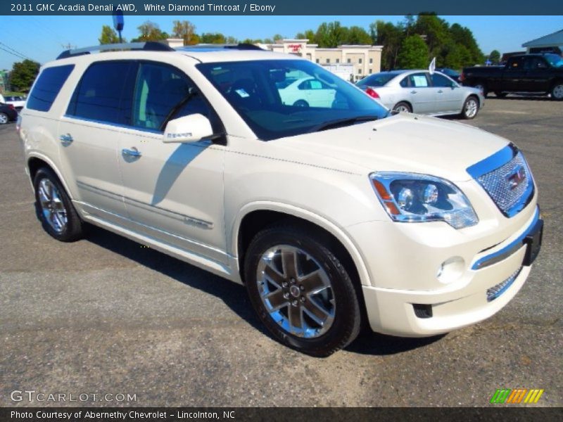 White Diamond Tintcoat / Ebony 2011 GMC Acadia Denali AWD