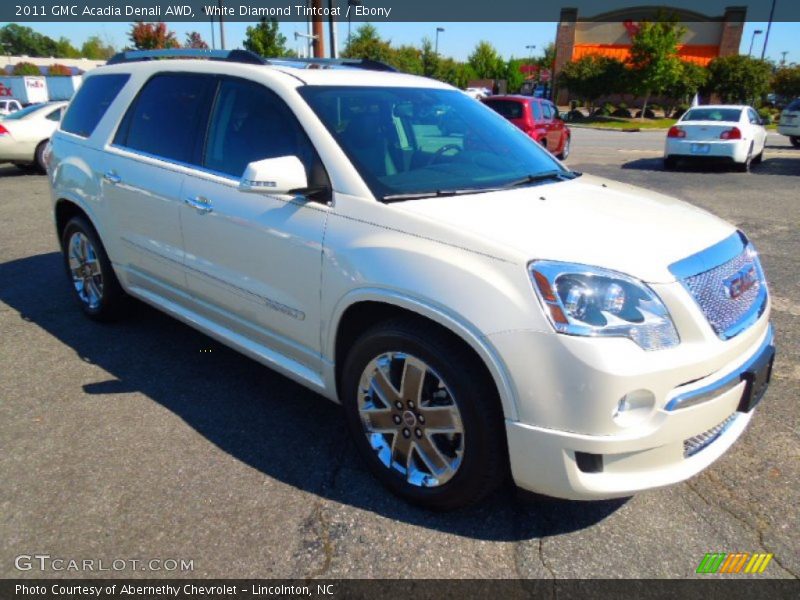 White Diamond Tintcoat / Ebony 2011 GMC Acadia Denali AWD