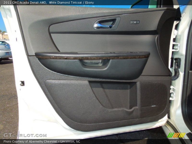 White Diamond Tintcoat / Ebony 2011 GMC Acadia Denali AWD