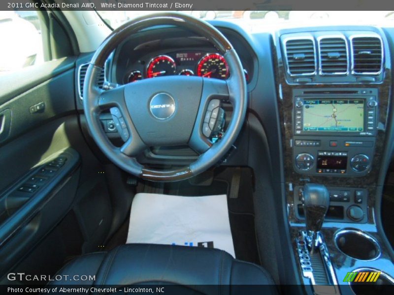 White Diamond Tintcoat / Ebony 2011 GMC Acadia Denali AWD