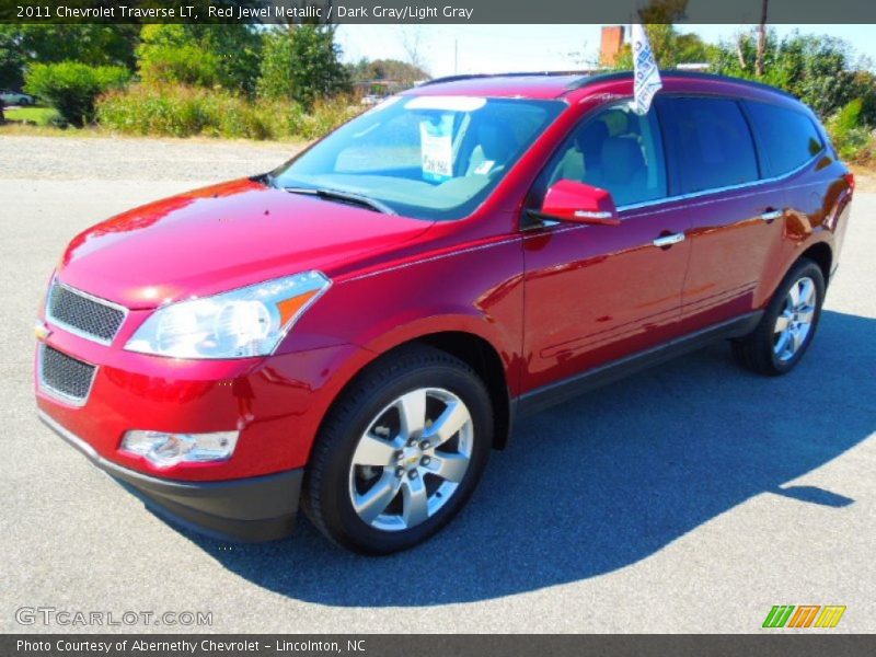 Red Jewel Metallic / Dark Gray/Light Gray 2011 Chevrolet Traverse LT