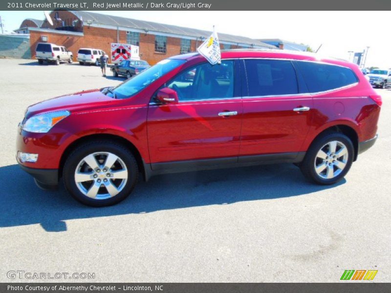 Red Jewel Metallic / Dark Gray/Light Gray 2011 Chevrolet Traverse LT