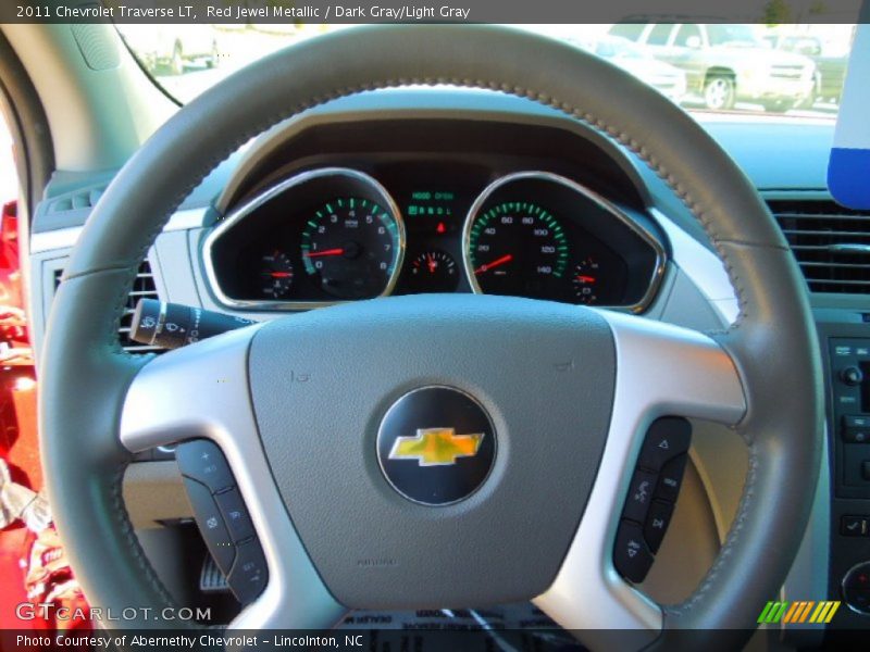 Red Jewel Metallic / Dark Gray/Light Gray 2011 Chevrolet Traverse LT