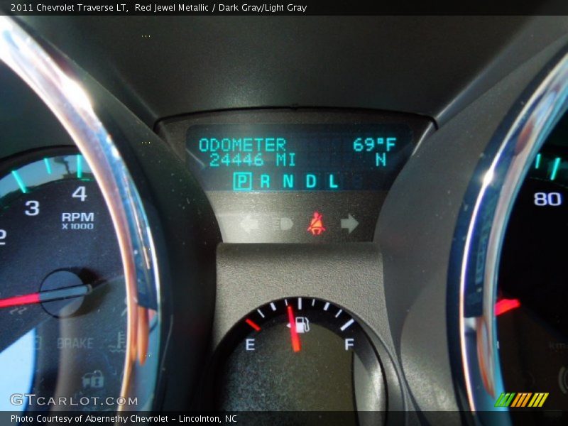 Red Jewel Metallic / Dark Gray/Light Gray 2011 Chevrolet Traverse LT
