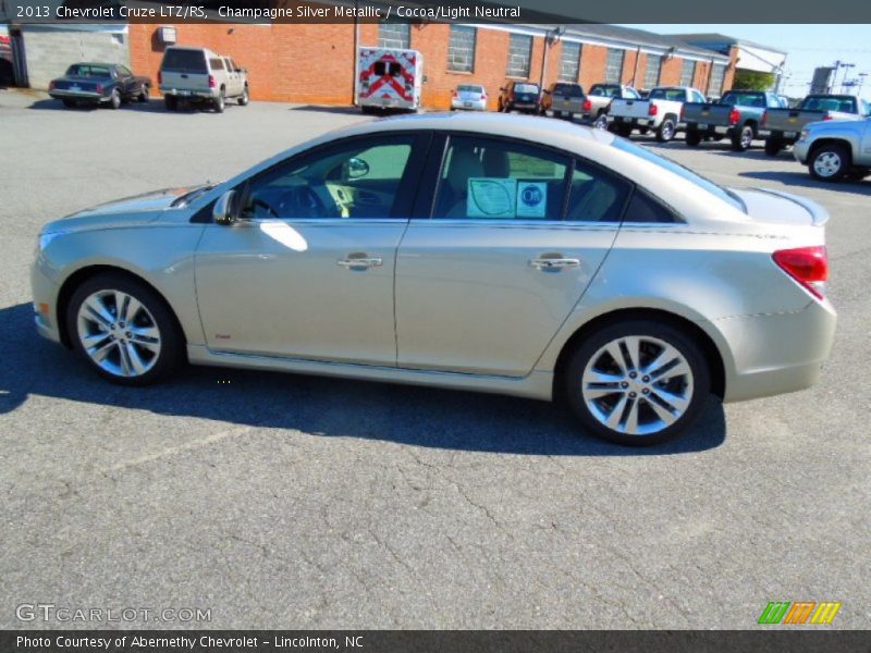 Champagne Silver Metallic / Cocoa/Light Neutral 2013 Chevrolet Cruze LTZ/RS