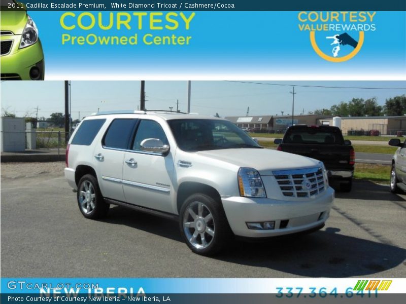 White Diamond Tricoat / Cashmere/Cocoa 2011 Cadillac Escalade Premium