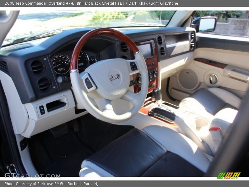 Brilliant Black Crystal Pearl / Dark Khaki/Light Graystone 2008 Jeep Commander Overland 4x4