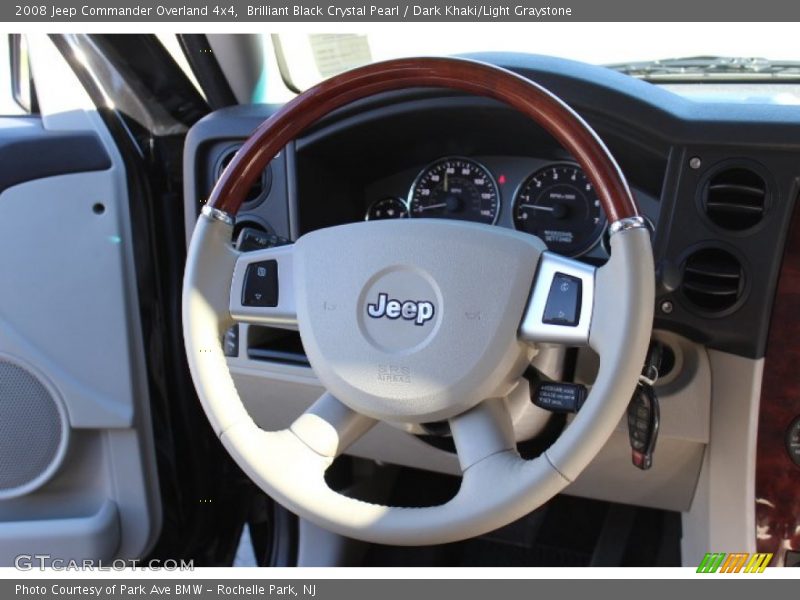 Brilliant Black Crystal Pearl / Dark Khaki/Light Graystone 2008 Jeep Commander Overland 4x4