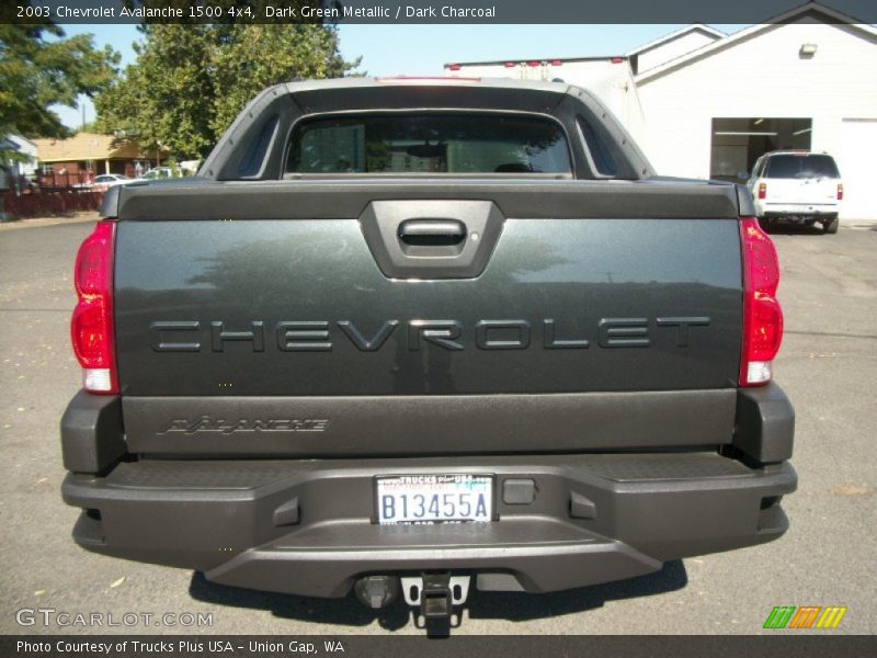 Dark Green Metallic / Dark Charcoal 2003 Chevrolet Avalanche 1500 4x4