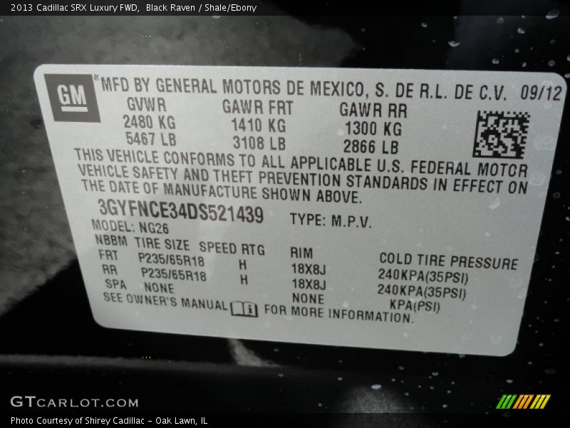 Black Raven / Shale/Ebony 2013 Cadillac SRX Luxury FWD