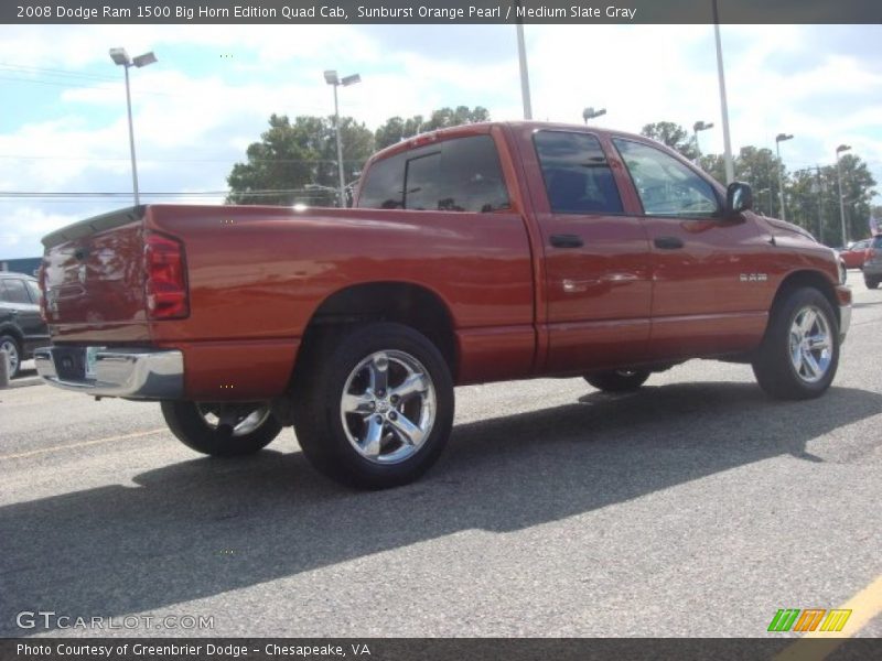 Sunburst Orange Pearl / Medium Slate Gray 2008 Dodge Ram 1500 Big Horn Edition Quad Cab