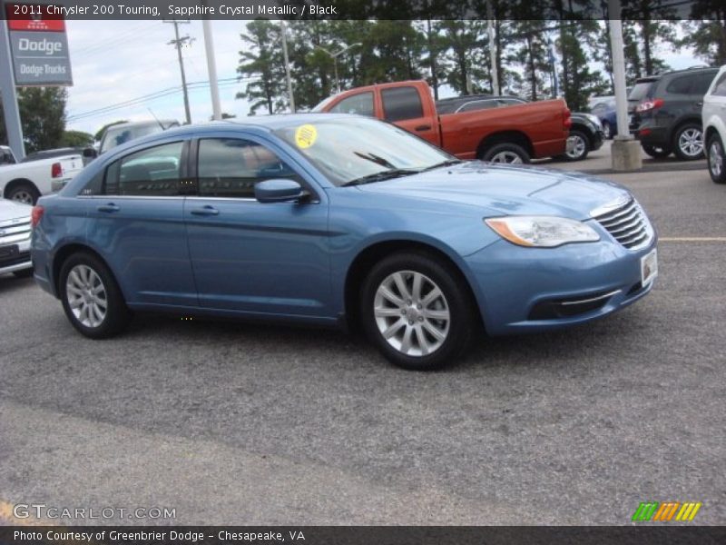 Sapphire Crystal Metallic / Black 2011 Chrysler 200 Touring