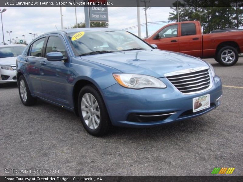 Sapphire Crystal Metallic / Black 2011 Chrysler 200 Touring