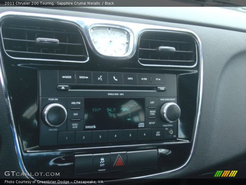 Sapphire Crystal Metallic / Black 2011 Chrysler 200 Touring