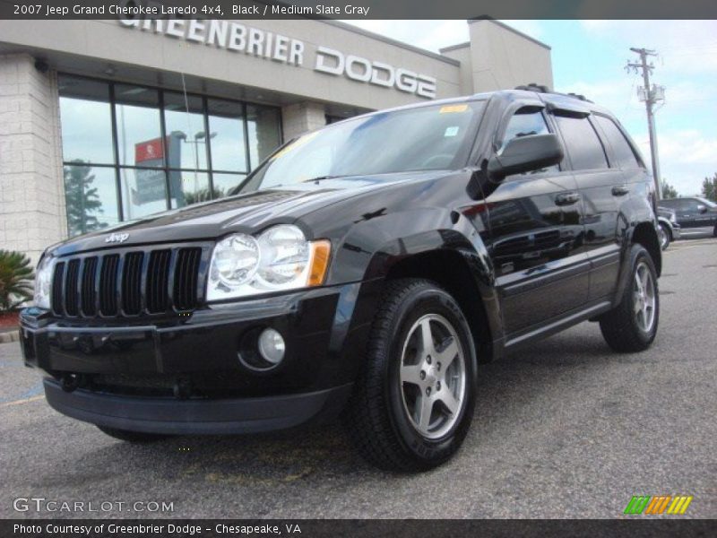 Black / Medium Slate Gray 2007 Jeep Grand Cherokee Laredo 4x4