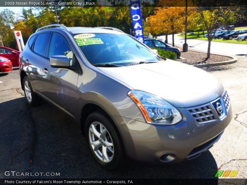 Gotham Gray / Black 2009 Nissan Rogue SL AWD