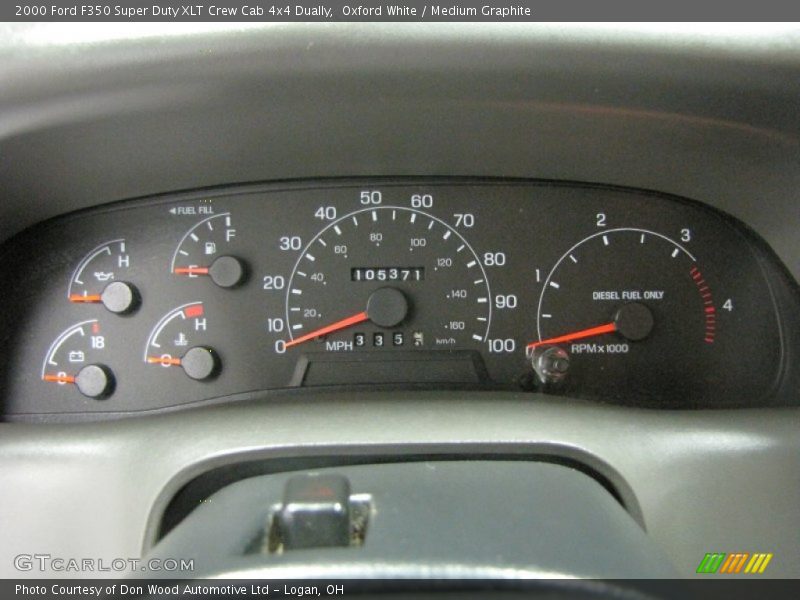 Oxford White / Medium Graphite 2000 Ford F350 Super Duty XLT Crew Cab 4x4 Dually