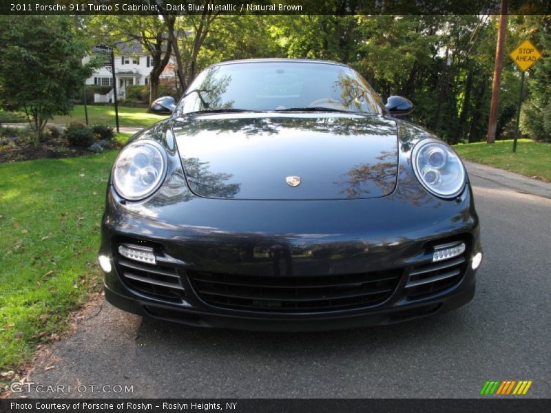 Dark Blue Metallic / Natural Brown 2011 Porsche 911 Turbo S Cabriolet
