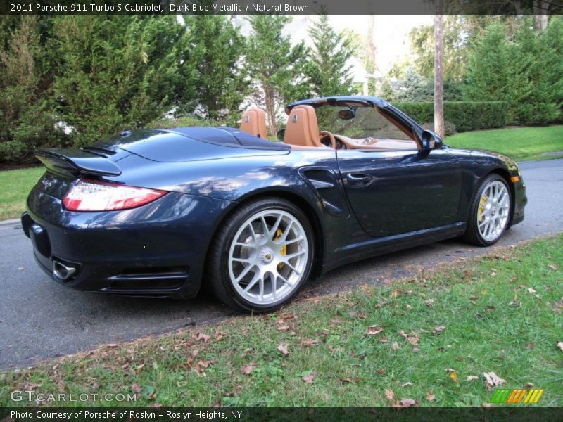 Dark Blue Metallic / Natural Brown 2011 Porsche 911 Turbo S Cabriolet