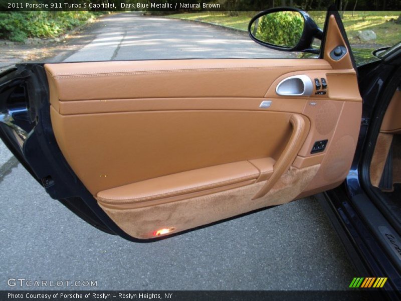 Dark Blue Metallic / Natural Brown 2011 Porsche 911 Turbo S Cabriolet