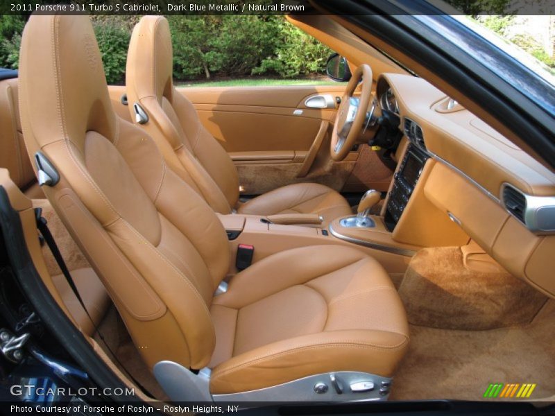 Dark Blue Metallic / Natural Brown 2011 Porsche 911 Turbo S Cabriolet