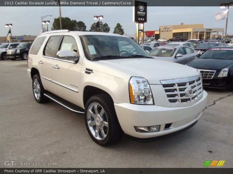 White Diamond Tricoat / Cashmere/Cocoa 2013 Cadillac Escalade Luxury