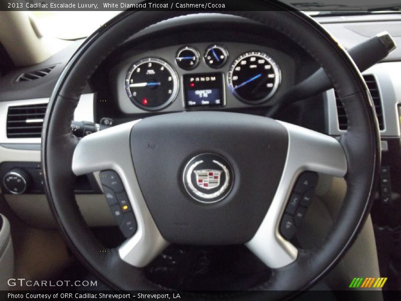 White Diamond Tricoat / Cashmere/Cocoa 2013 Cadillac Escalade Luxury