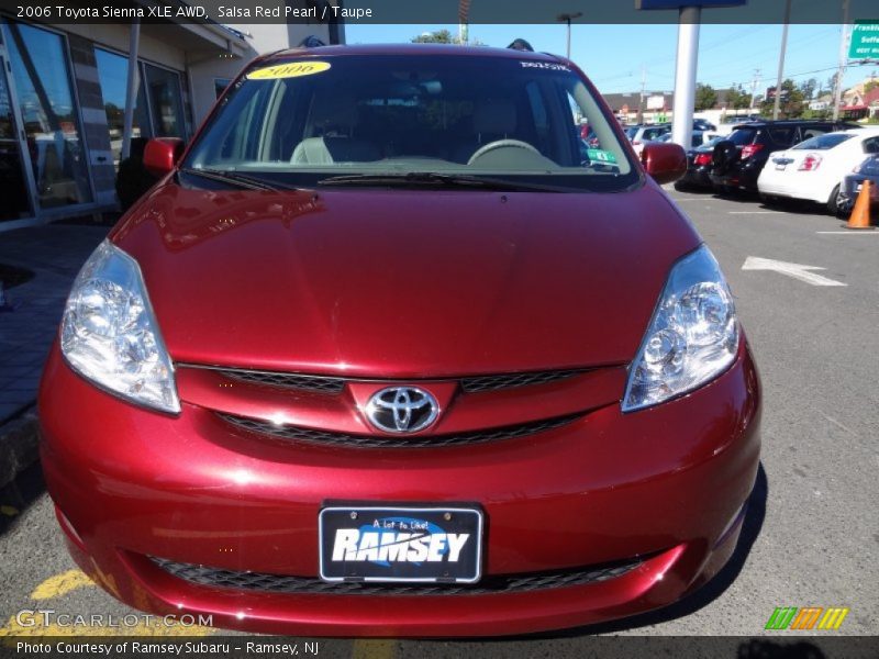 Salsa Red Pearl / Taupe 2006 Toyota Sienna XLE AWD