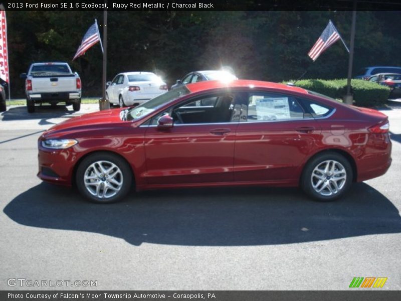 Ruby Red Metallic / Charcoal Black 2013 Ford Fusion SE 1.6 EcoBoost