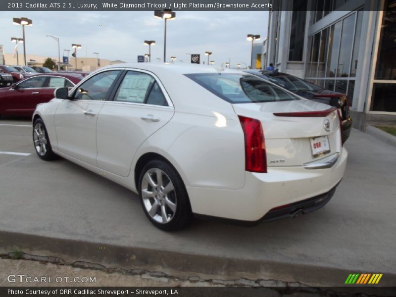 White Diamond Tricoat / Light Platinum/Brownstone Accents 2013 Cadillac ATS 2.5L Luxury
