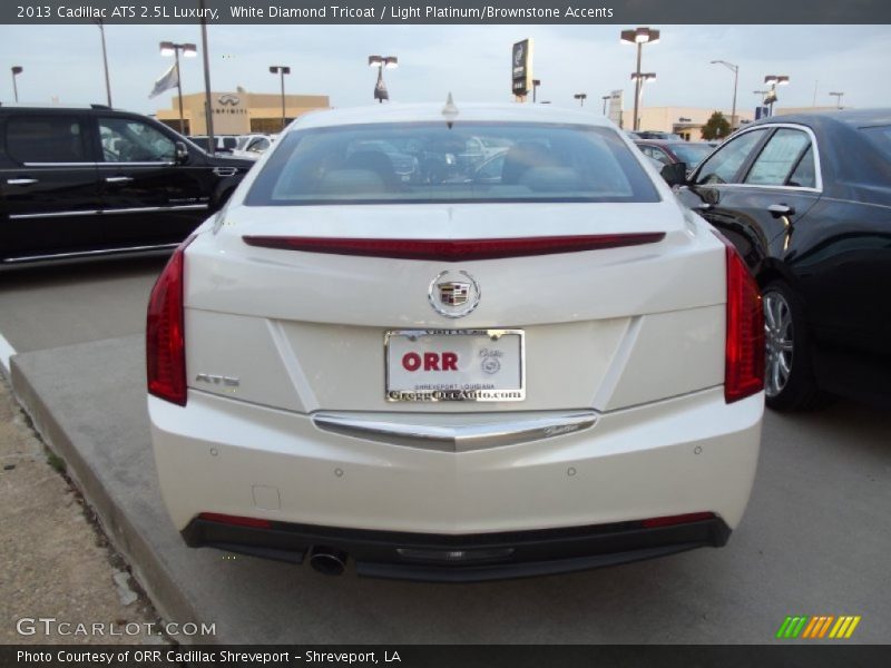 White Diamond Tricoat / Light Platinum/Brownstone Accents 2013 Cadillac ATS 2.5L Luxury