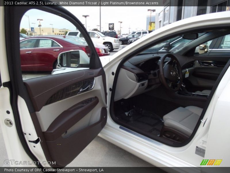 White Diamond Tricoat / Light Platinum/Brownstone Accents 2013 Cadillac ATS 2.5L Luxury
