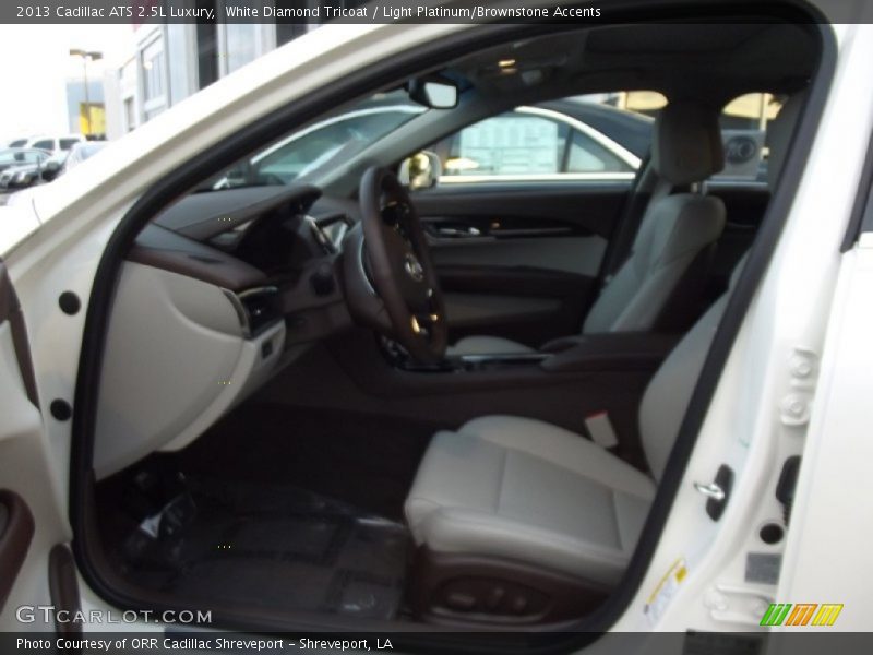 White Diamond Tricoat / Light Platinum/Brownstone Accents 2013 Cadillac ATS 2.5L Luxury