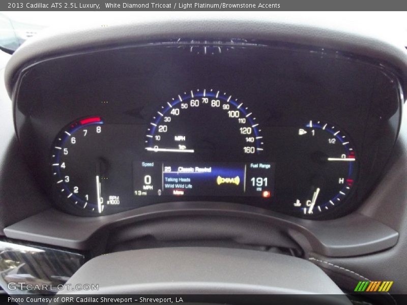 White Diamond Tricoat / Light Platinum/Brownstone Accents 2013 Cadillac ATS 2.5L Luxury