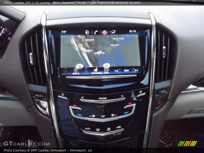 White Diamond Tricoat / Light Platinum/Brownstone Accents 2013 Cadillac ATS 2.5L Luxury