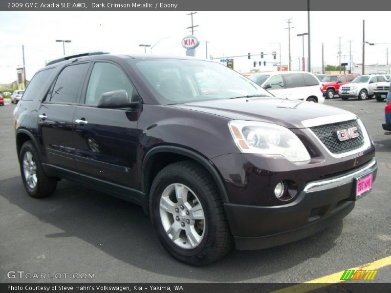 Dark Crimson Metallic / Ebony 2009 GMC Acadia SLE AWD