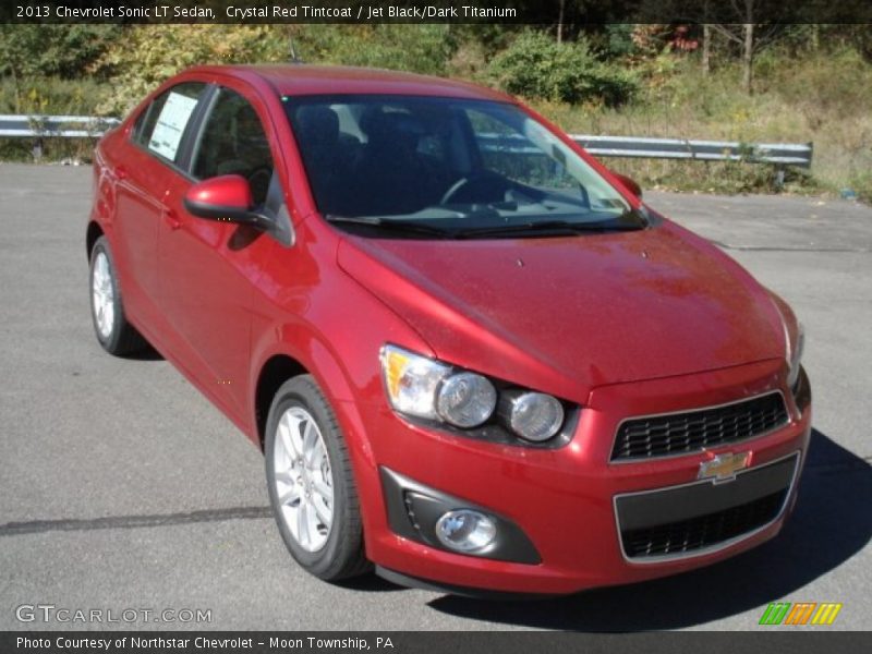 Crystal Red Tintcoat / Jet Black/Dark Titanium 2013 Chevrolet Sonic LT Sedan