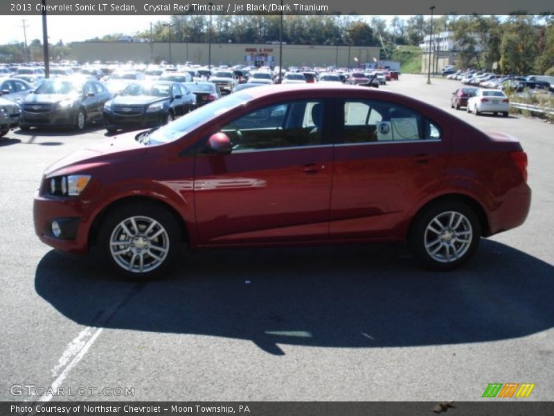 Crystal Red Tintcoat / Jet Black/Dark Titanium 2013 Chevrolet Sonic LT Sedan