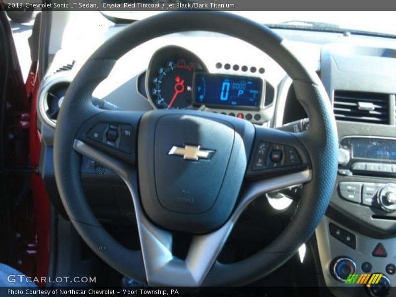 Crystal Red Tintcoat / Jet Black/Dark Titanium 2013 Chevrolet Sonic LT Sedan